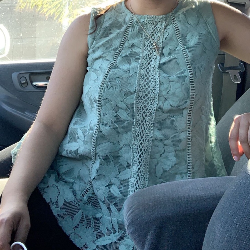 Mint Green Sleeveless Blouse